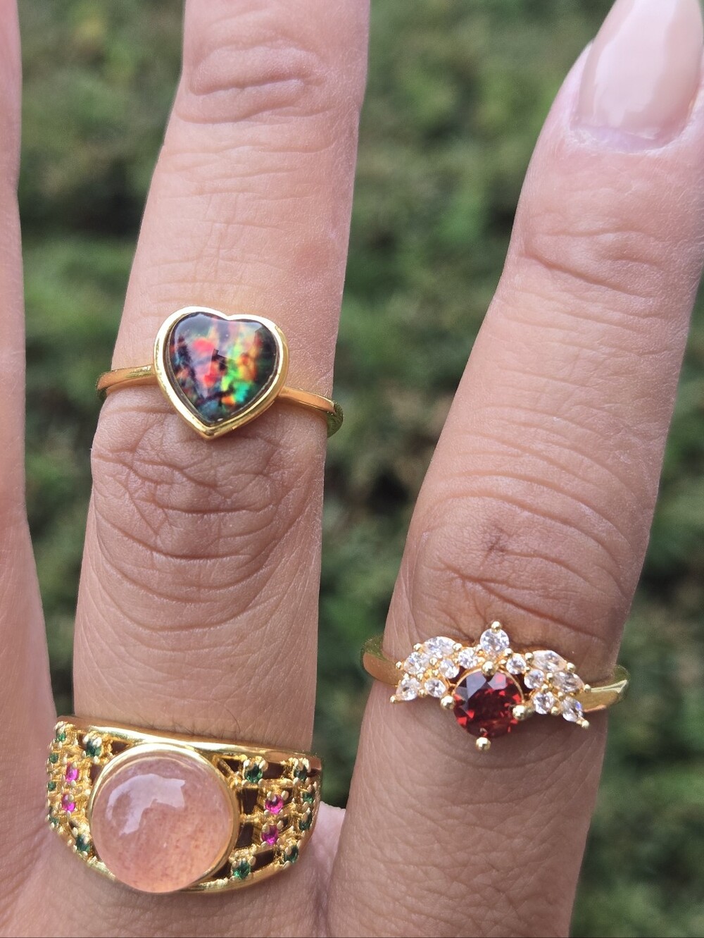 The Sunset Desert Boho 3-Piece Statement Ring Stack